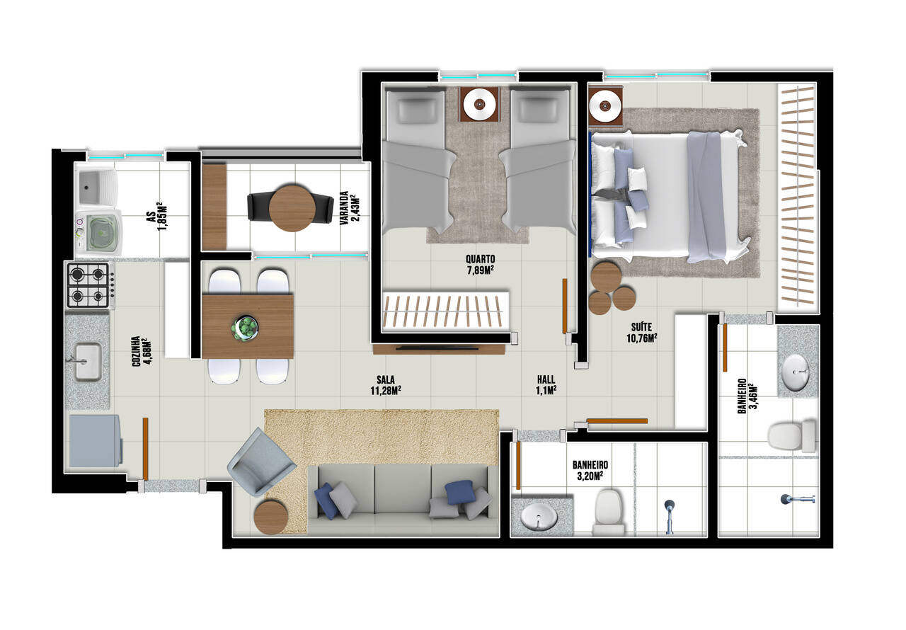 Apartamento, 2 quartos, 54 m² - Foto 19